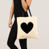 Black Puffy Heart Tote Bag (Voorkant (product))