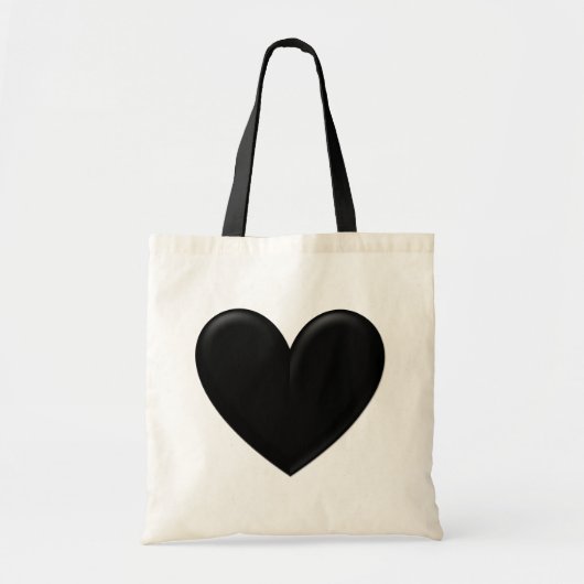 Black Puffy Heart Tote Bag (Voorkant)