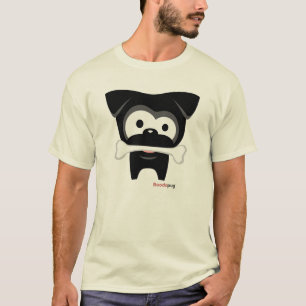 Black Pug Bone! T-shirt (lichte kleuren)