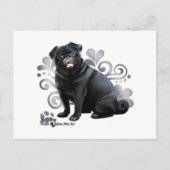 Black Pug Briefkaart (Voorkant)
