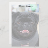Black Pug Briefpapier (Voorkant / Achterkant)