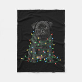 Black Pug Christmas I'm Fine Everything Is Fine Fleece Deken (Voorkant)