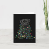 Black Pug Christmas I'm Fine Everything Is Fine Kaart (Voorkant)
