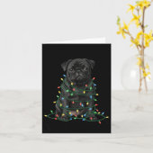Black Pug Christmas I'm Fine Everything Is Fine  Kaart (Gele Bloem)