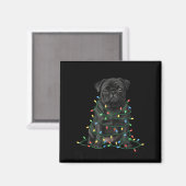 Black Pug Christmas I'm Fine Everything Is Fine Magneet (Voorkant / Achterkant)