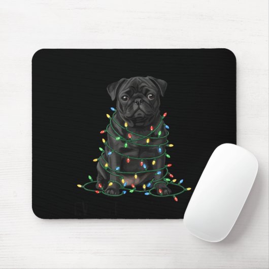 Black Pug Christmas I'm Fine Everything Is Fine  Muismat (Met muis)