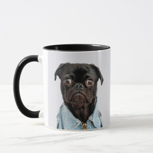 Black Pug Dog Add Text Mok (Links)
