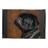 Black Pug Dog Afbeelding Kussensloop (Achterkant)