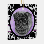 Black Pug Dog Art van Glenda Harlan Keramisch Ornament (Rechts)