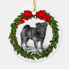 Black Pug Dog Art van Glenda S. Harlan Keramisch Ornament
