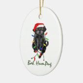 Black Pug Dog Bah Humpug Funny Kerstmis Keramisch Ornament (Links)