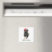 Black Pug Dog Bah Humpug Funny Kerstmis Magneet (Insitu (Vaatwasser))
