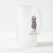 Black Pug Dog Bah Humpug Funny Kerstmis Matglas Bierpul (Voorkant rechts)