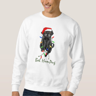 Black Pug Dog Bah Humpug Funny Kerstmis Trui
