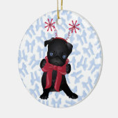 Black Pug dog Chrismtas Ornament 1 (Links)