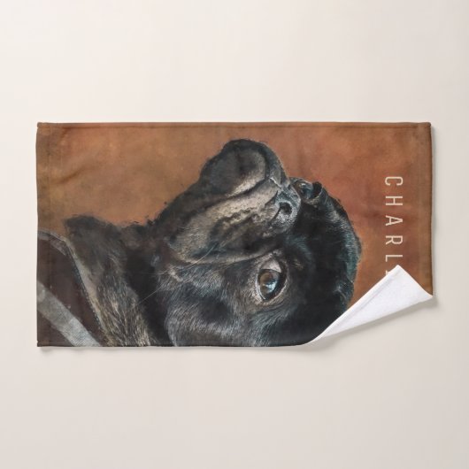 Black Pug Dog Handdoek (Handdoek)