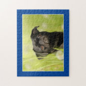 Black Pug Dog Jigzaag Puzzle Legpuzzel (Verticaal)