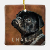 Black Pug Dog Keramisch Ornament (Voorkant)