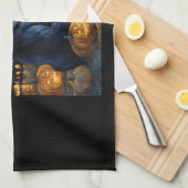 Black Pug dog of van gogh starry night halloween F Theedoek (Quarter Fold)