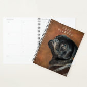 Black Pug Dog Persoonlijk Planner (Display)