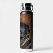 Black Pug Dog Persoonlijk Waterfles (Achterkant)
