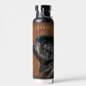 Black Pug Dog Persoonlijk Waterfles (Links)