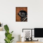Black Pug Dog Photo Poster (Thuiskantoor)