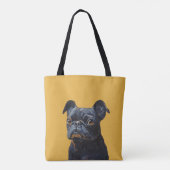 Black Pug Dog Portrait Tote Bag – Cute Pet Lover (Achterkant)
