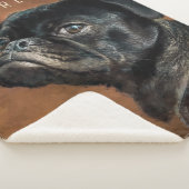 Black Pug Dog Sherpa Deken (3/4)