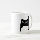 Black Pug Dog Silhouettes Pug mam Custom Koffiemok (Voorkant rechts)