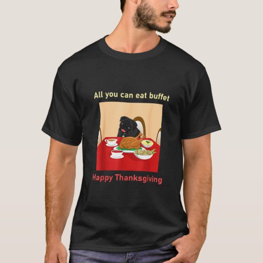 Black Pug Dog T-shirt (Voorkant)