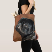 Black Pug Dog Tote Bag (Dichtbij)
