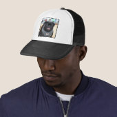Black Pug Dog Trucker Pet (In situ)