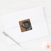 Black Pug Dog Vierkante Sticker (Envelop)