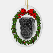 Black Pug Drawing by Glenda S. Harlan Keramisch Ornament (Rechts)