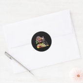BLACK Pug Easter Egg Tree Dogs Bunny Easters Day Ronde Sticker (Envelop)