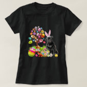 BLACK Pug Easter Egg Tree Dogs Bunny Easters Day T-shirt (Design voorkant)