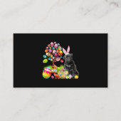 BLACK Pug Easter Egg Tree Dogs Bunny Easters Day Visitekaartje (Voorkant)