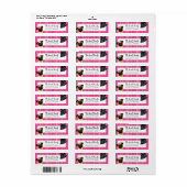 Black Pug Fawn Pug Up Down Pink Stripes Etiket (Full Sheet)