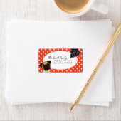 Black Pug Fawn Pug Up Down Red Stippen Etiket (Insitu)