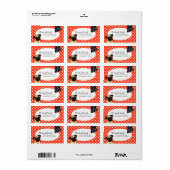 Black Pug Fawn Pug Up Down Red Stippen Etiket (Full Sheet)