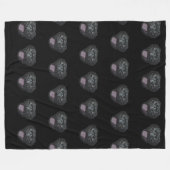 Black Pug Fleece Deken (Voorkant (Horizontaal))