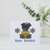 Black Pug - Hanukkah Card Feestdagenkaart (Staand voorkant)