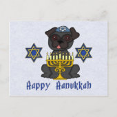 Black Pug - Hanukkah Card Feestdagenkaart (Voorkant)