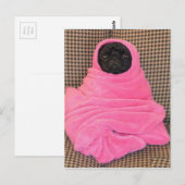 Black Pug in een roze tas Briefkaart (Voorkant / Achterkant)