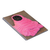 Black Pug in een roze tas Notitieboek (Rechterzijde)