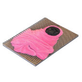 Black Pug in een roze tas Notitieboek (Linkerzijde)