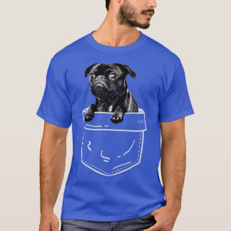 Black Pug in Pocket - Cute Hondenliefhebber Cft (1 T-shirt