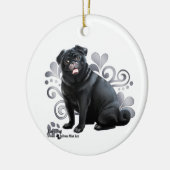 Black Pug Keramisch Ornament (Links)