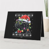 Black Pug kerstboom Dog mam Pap Ugly Sweater Kaart (Achterkant)